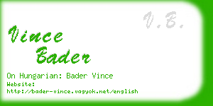 vince bader business card